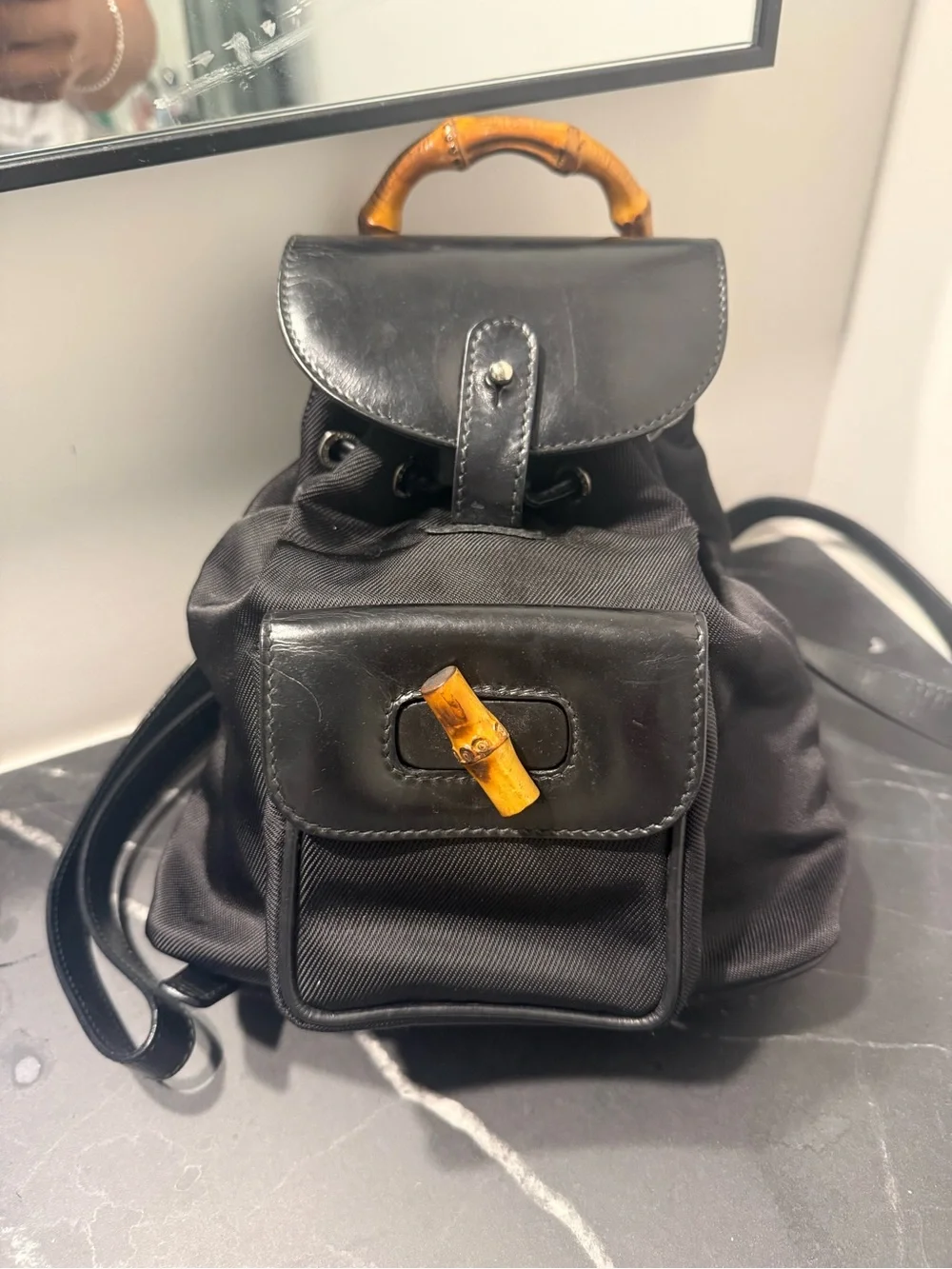 gucci mini backpack used GG Marmont Drawstring and flap closure Japan [Direct from Japan, branded